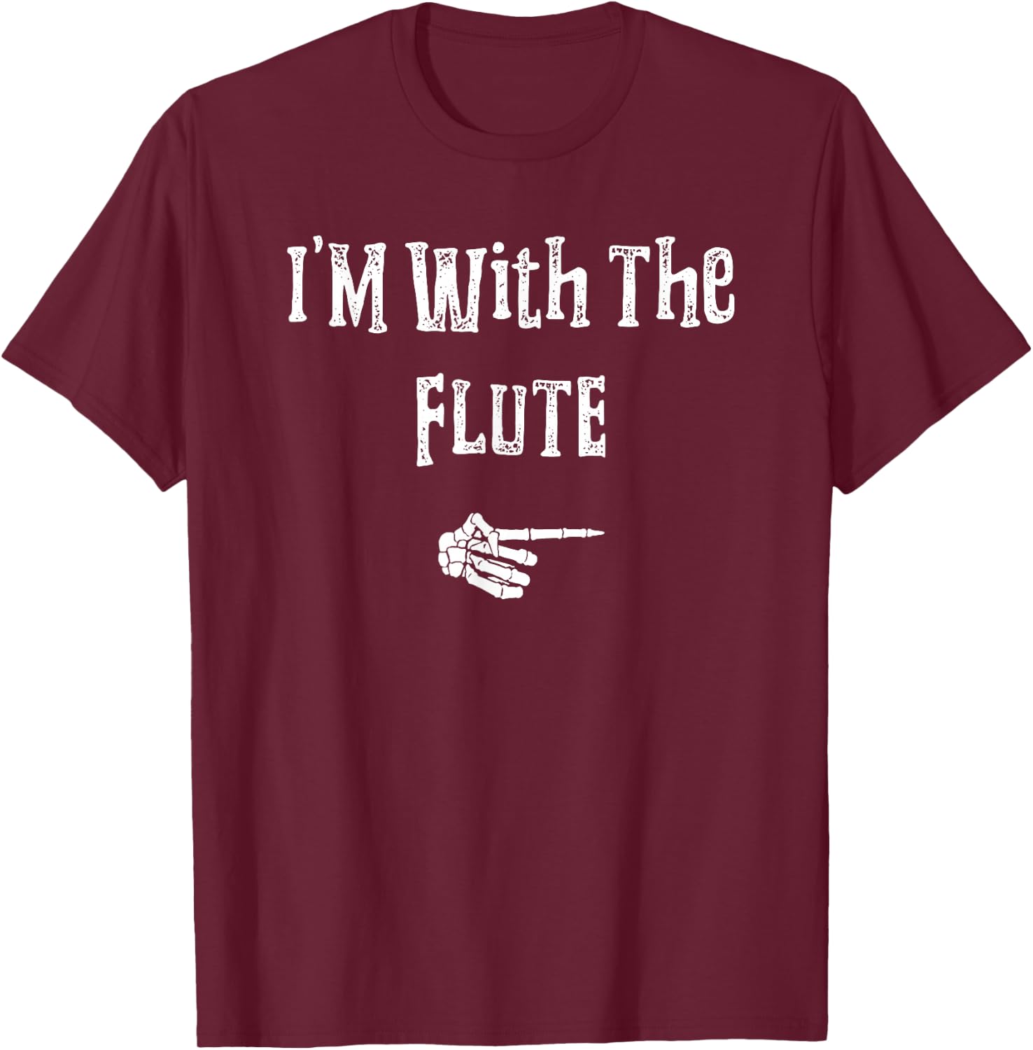 I'm With Flute Halloween Costume Funny Couples Matching T-Shirt - T-Shirt | Maroon