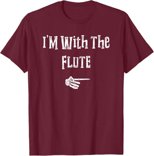 I'm With Flute Halloween Costume Funny Couples Matching T-Shirt - T-Shirt | Maroon