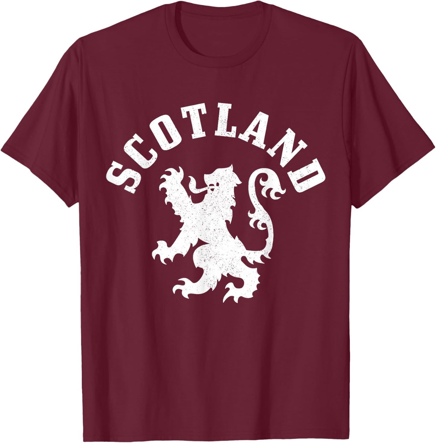 Scotland Vintage Lion Scotland Pride Gift UK T-Shirt - T-Shirt | Maroon