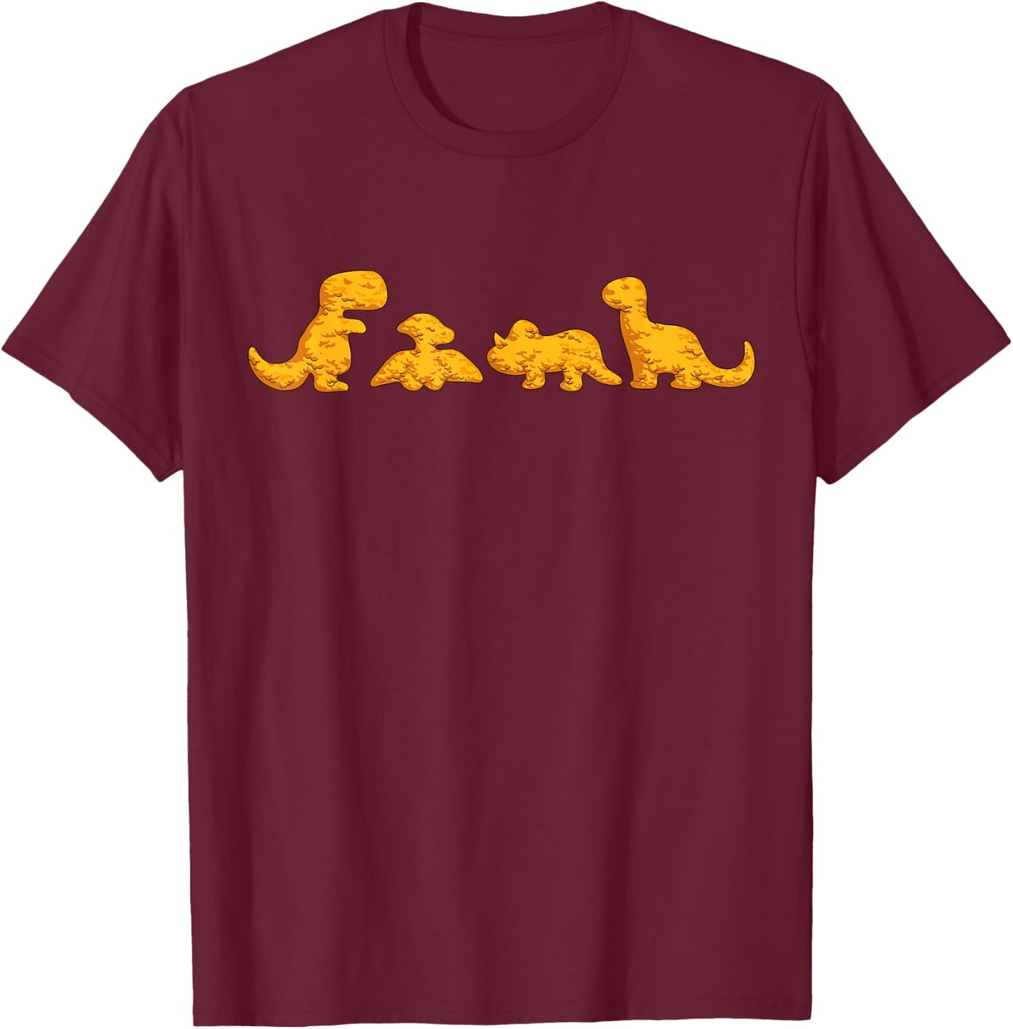 Dino Chicken Nugget Funny Dinosaur Shape Nuggets Nug Lover T-Shirt - T-Shirt | Maroon