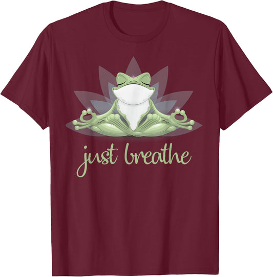 Funny Frog Yoga Meditation Pilates Yoga Animals Lover T-Shirt - T-Shirt | Maroon