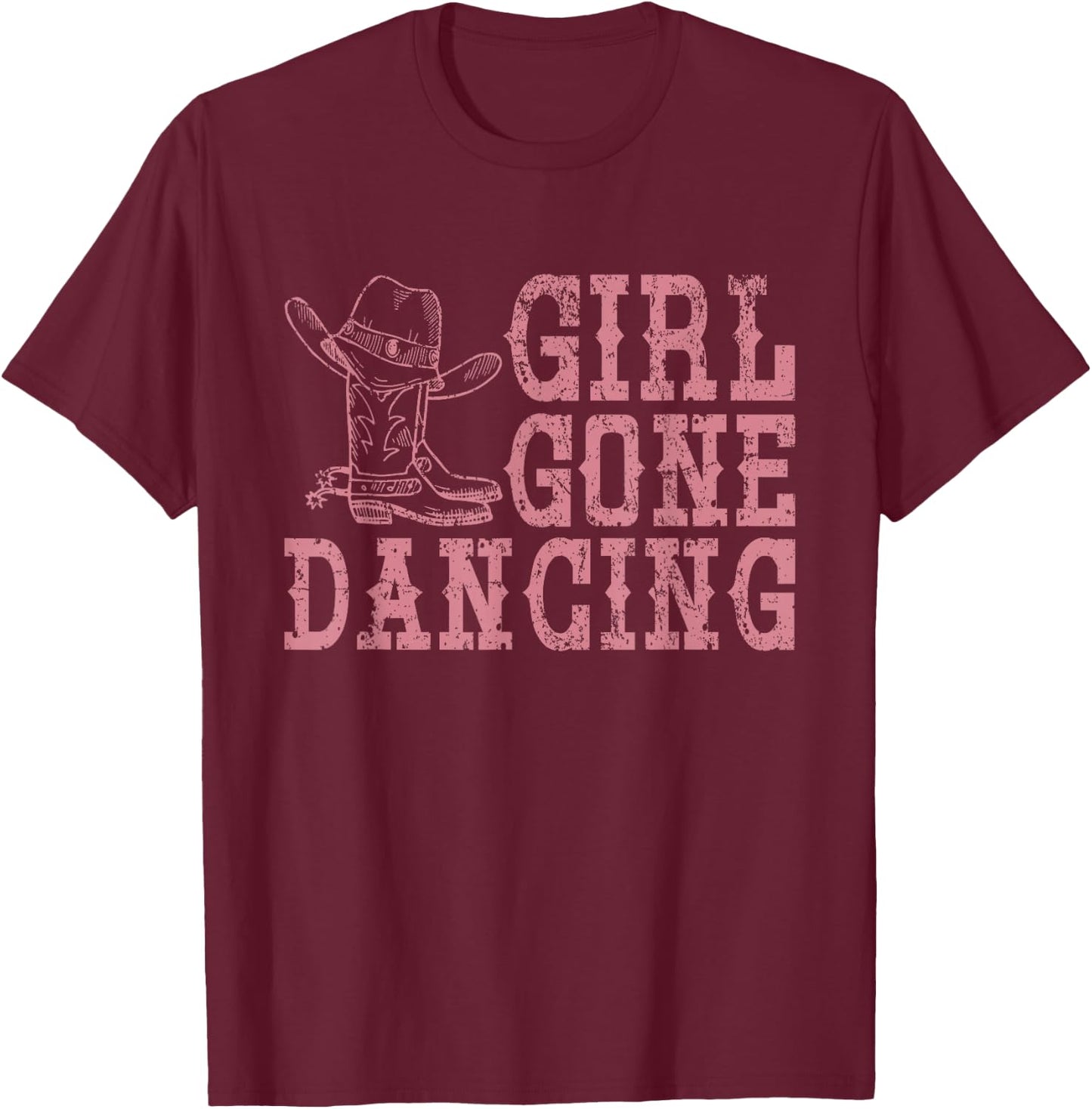 Texas Line Dancing Rodeo Cowboy Gift Line Dance T-Shirt - T-Shirt | Maroon