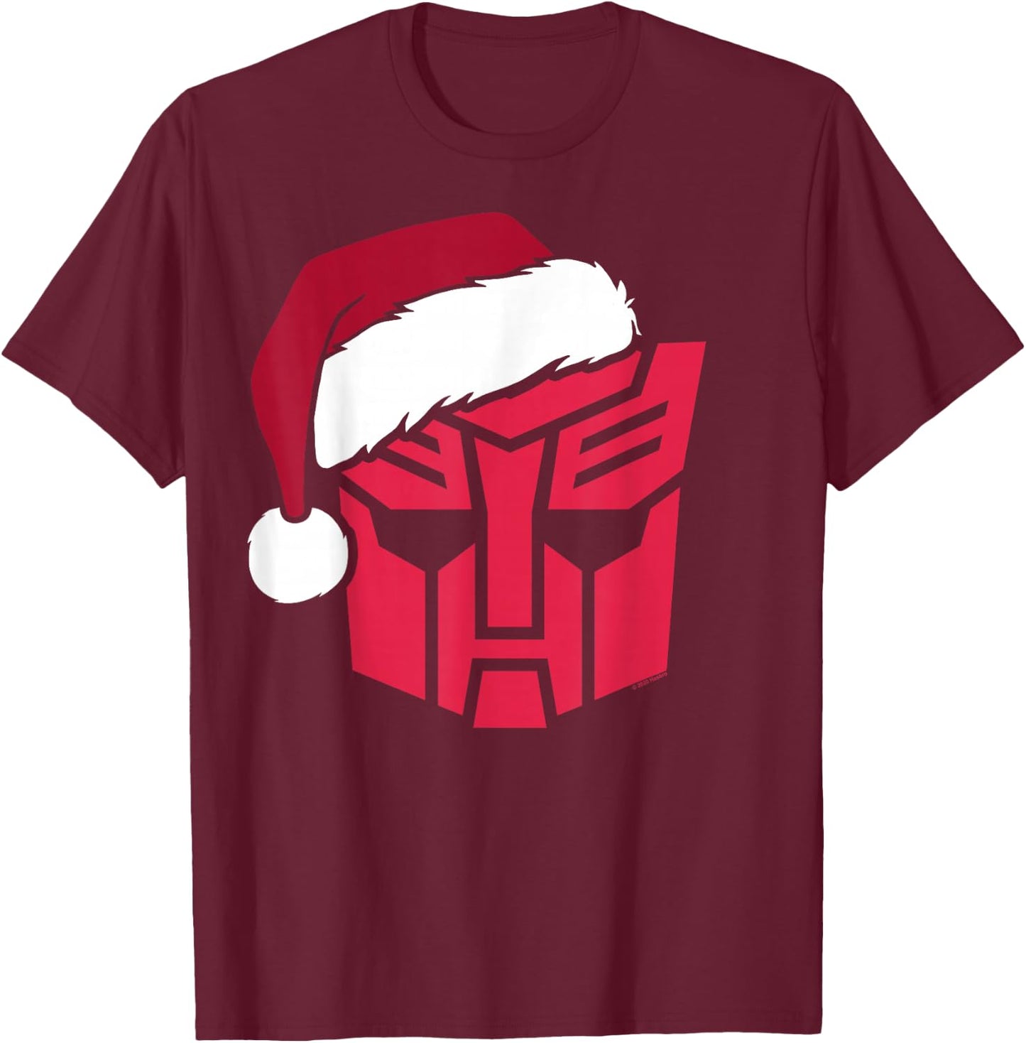Transformers Christmas Autobots Santa Hat Logo T-Shirt - T-Shirt | Maroon