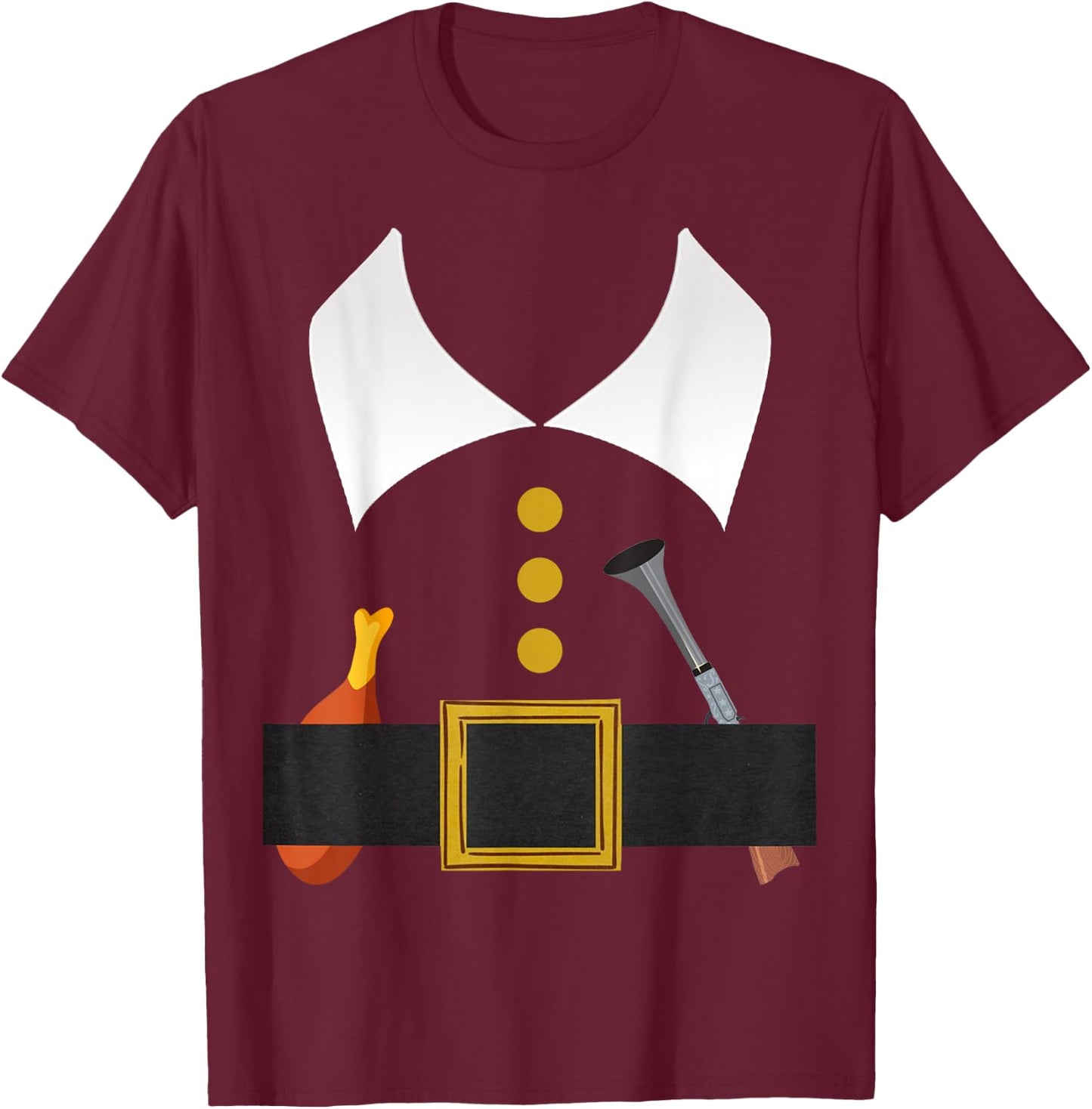 Mr pilgrim Hunter Turkey Leg costume Thanksgiving Boys T-Shirt - T-Shirt | Maroon