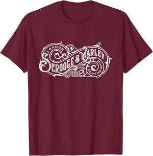 Christmas Carol Scrooge and Marley Counting House Gift T-Shirt - T-Shirt | Maroon
