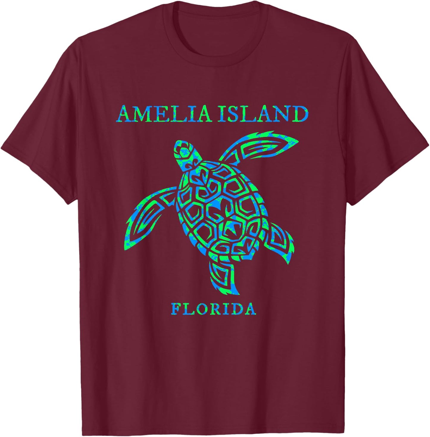 Amelia Island Florida Sea Turtle Souvenir Kids T-Shirt - T-Shirt | Maroon