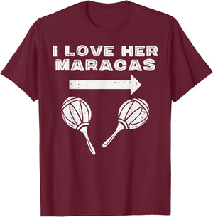 I Love Her Maracas Cinco De Mayo Matching Couple Men His T-Shirt - T-Shirt | Maroon