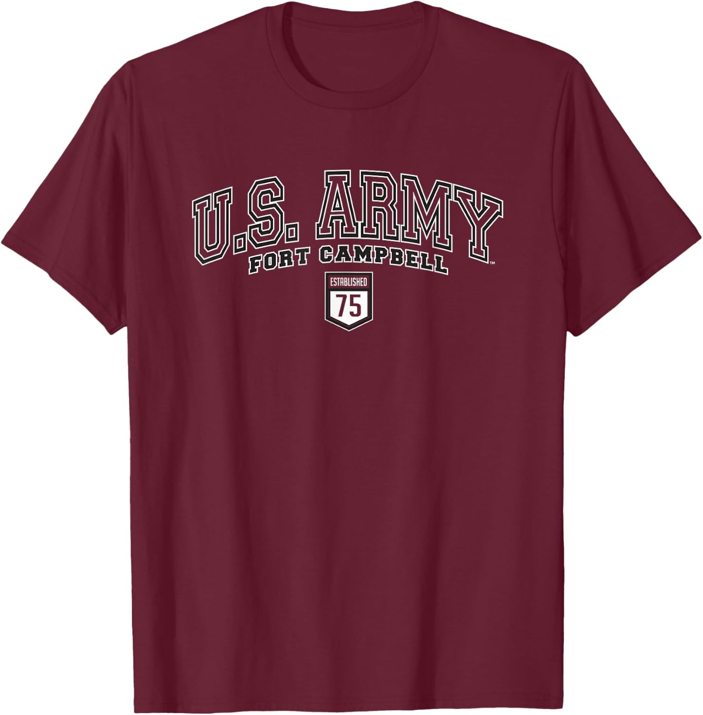 United States Army Fort Campbell 75 Officially Licensed T-Shirt - T-Shirt | Maroon