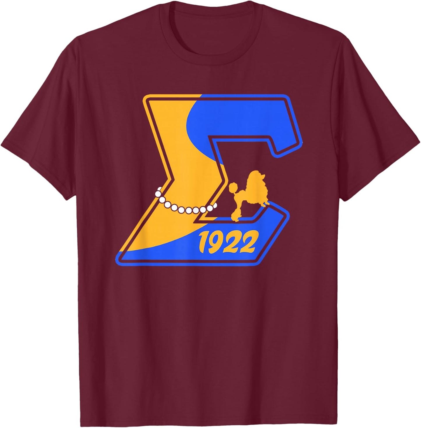 Sigma Gamma Rho Paraphernalia, Sigma Pretty Poodles Sorority T-Shirt - T-Shirt | Maroon