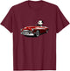 Felix Old-Skool Cat Drives Retro Red Lowrider Convertible T-Shirt - T-Shirt | Maroon