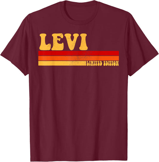 LEVI Name Personalized Idea Men Retro Vintage LEVI T-Shirt - T-Shirt | Maroon