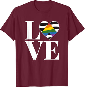 LOVE Straight Alliance Shirt Straight Ally Pride Flag T-Shirt - T-Shirt | Maroon