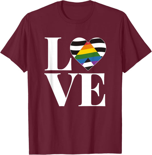 LOVE Straight Alliance Shirt Straight Ally Pride Flag T-Shirt - T-Shirt | Maroon
