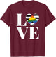 LOVE Straight Alliance Shirt Straight Ally Pride Flag T-Shirt - T-Shirt | Maroon