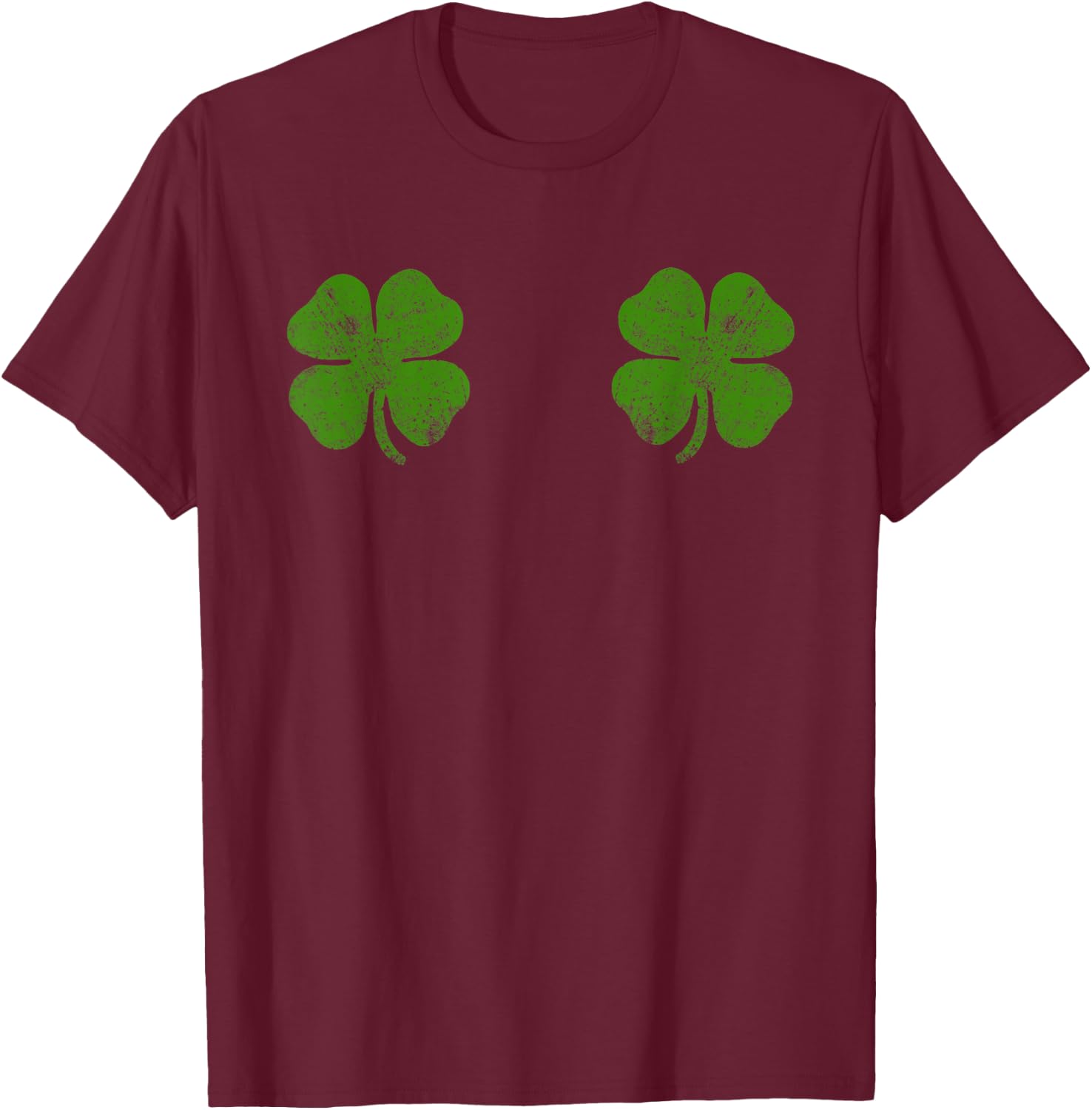 St Patricks Day Shamrock Boob Women Shirt Shamrock Boob T-Shirt - T-Shirt | Maroon