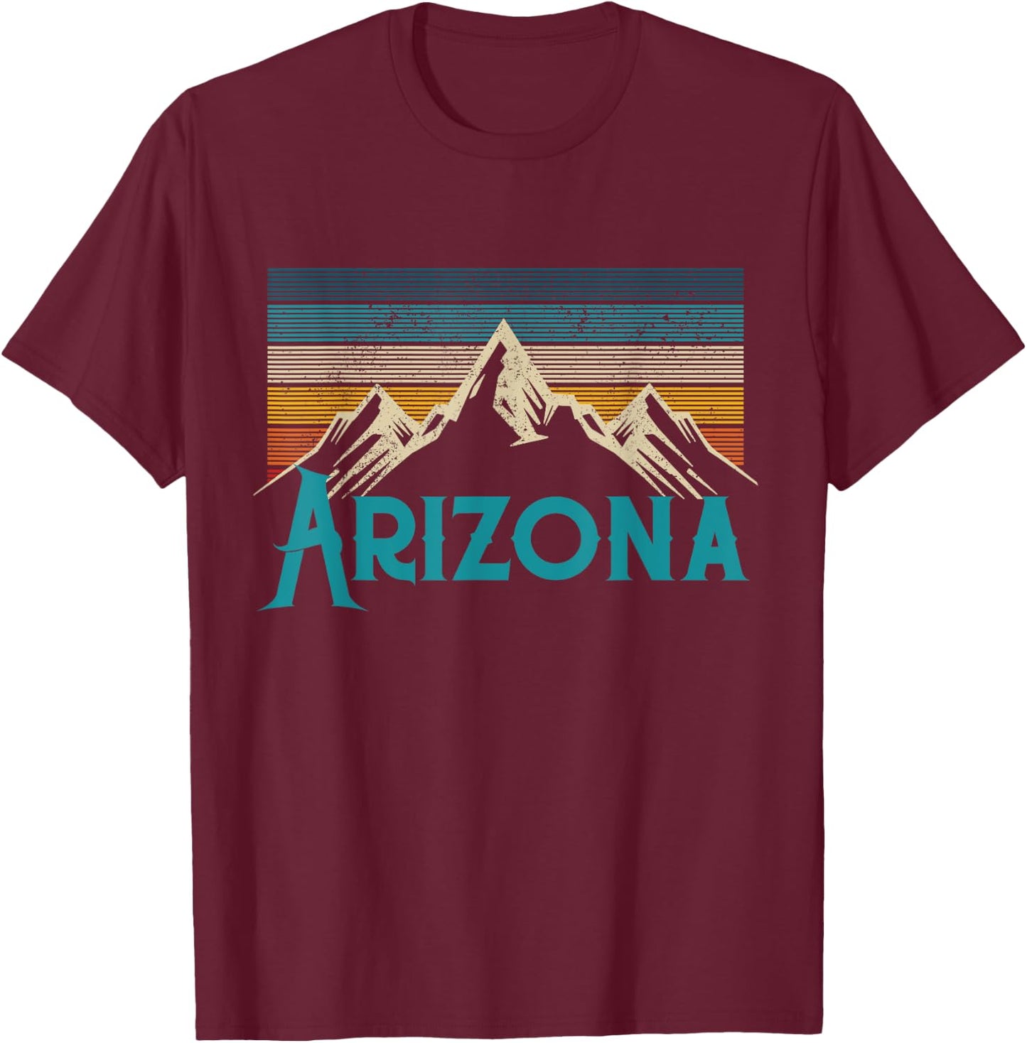 Arizona Vintage Mountains USA America Souvenir T-Shirt - T-Shirt | Maroon