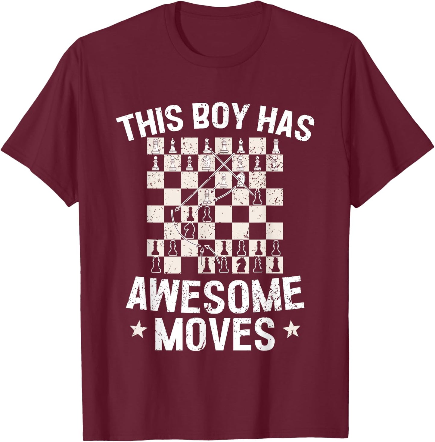Chess Shirt For Boys Kids Chess Player Board Game T-Shirt - T-Shirt | Maroon