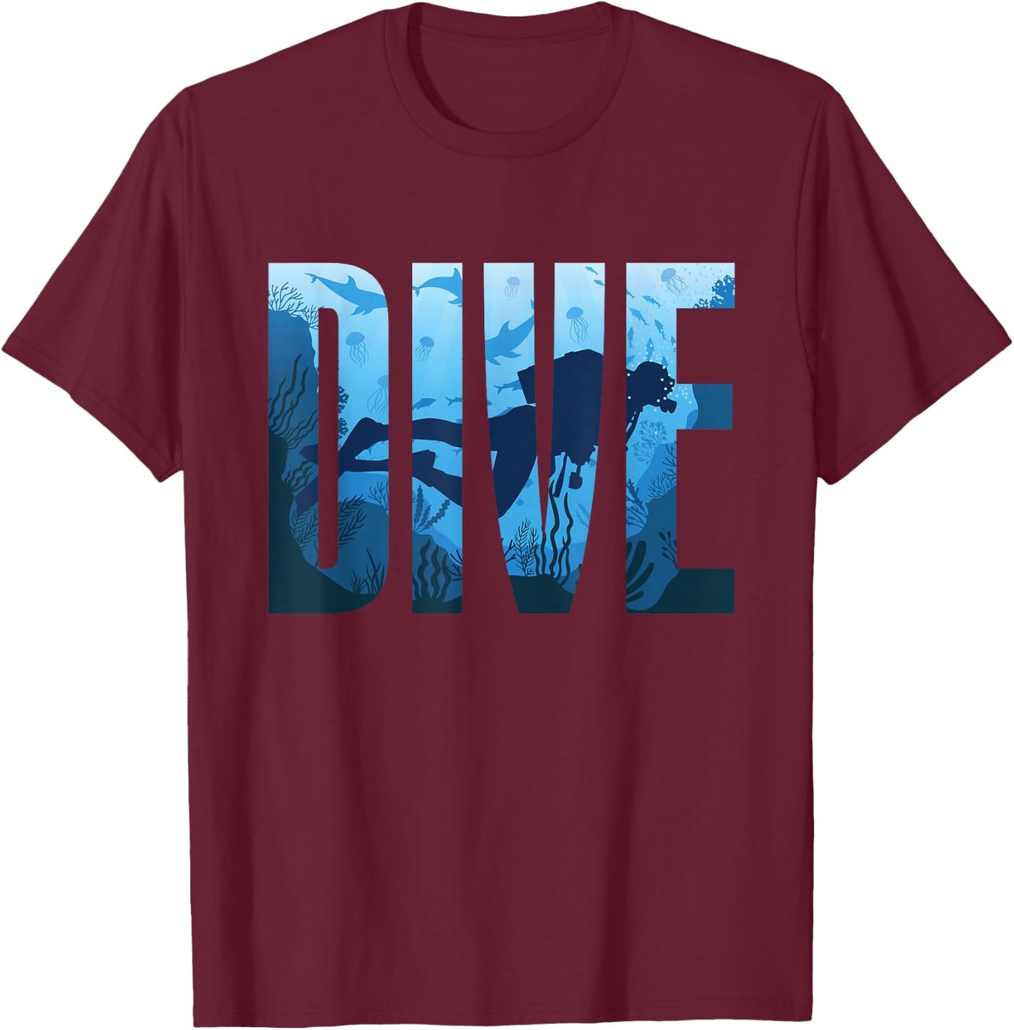 Dive Scuba Diving T-Shirt - T-Shirt | Maroon