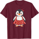 Cute Polka Dot Penguin for Dress and Penguins Lovers T-Shirt - T-Shirt | Maroon