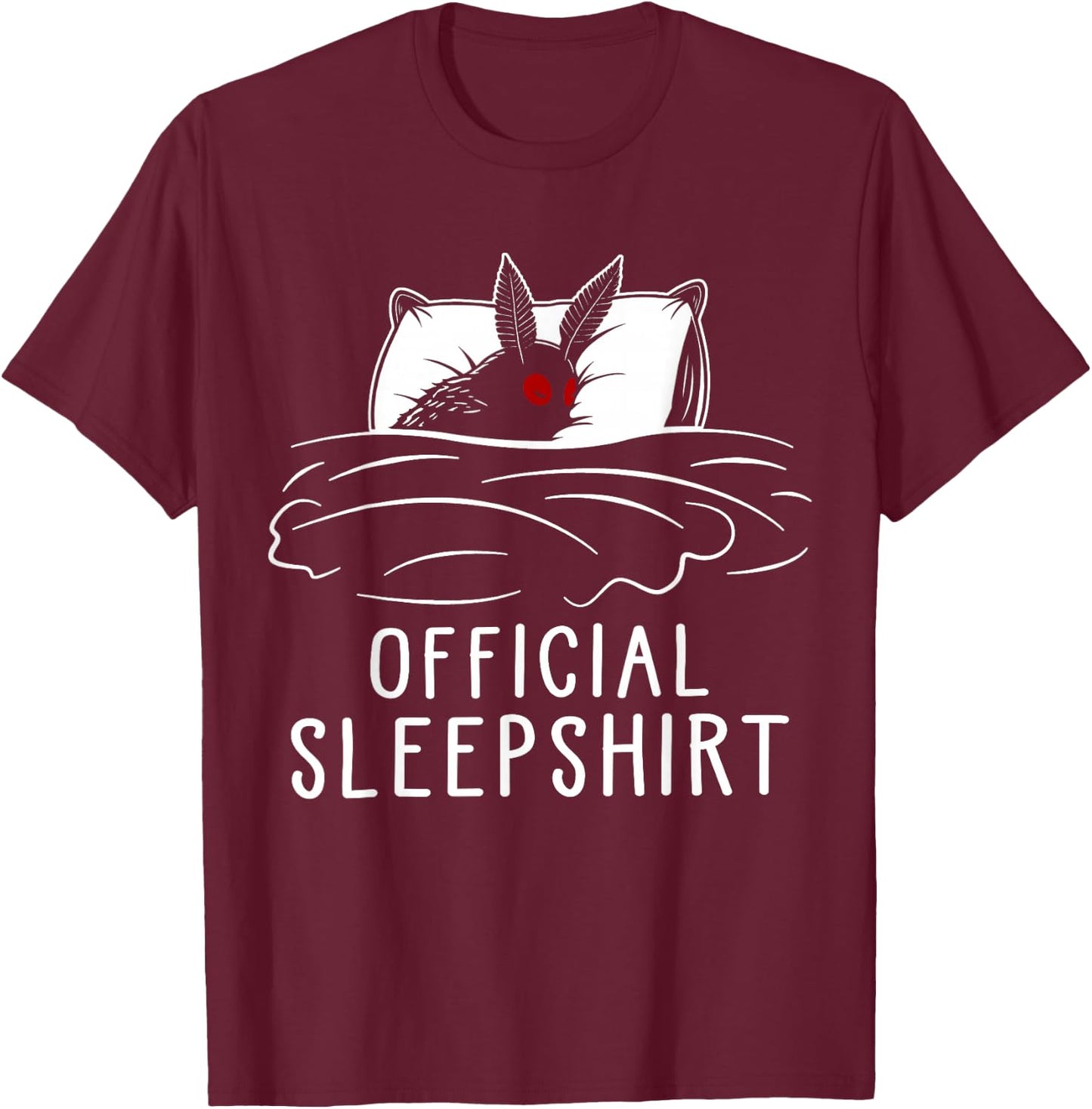 Mothman Cryptid Official Sleep T-Shirt - T-Shirt | Maroon