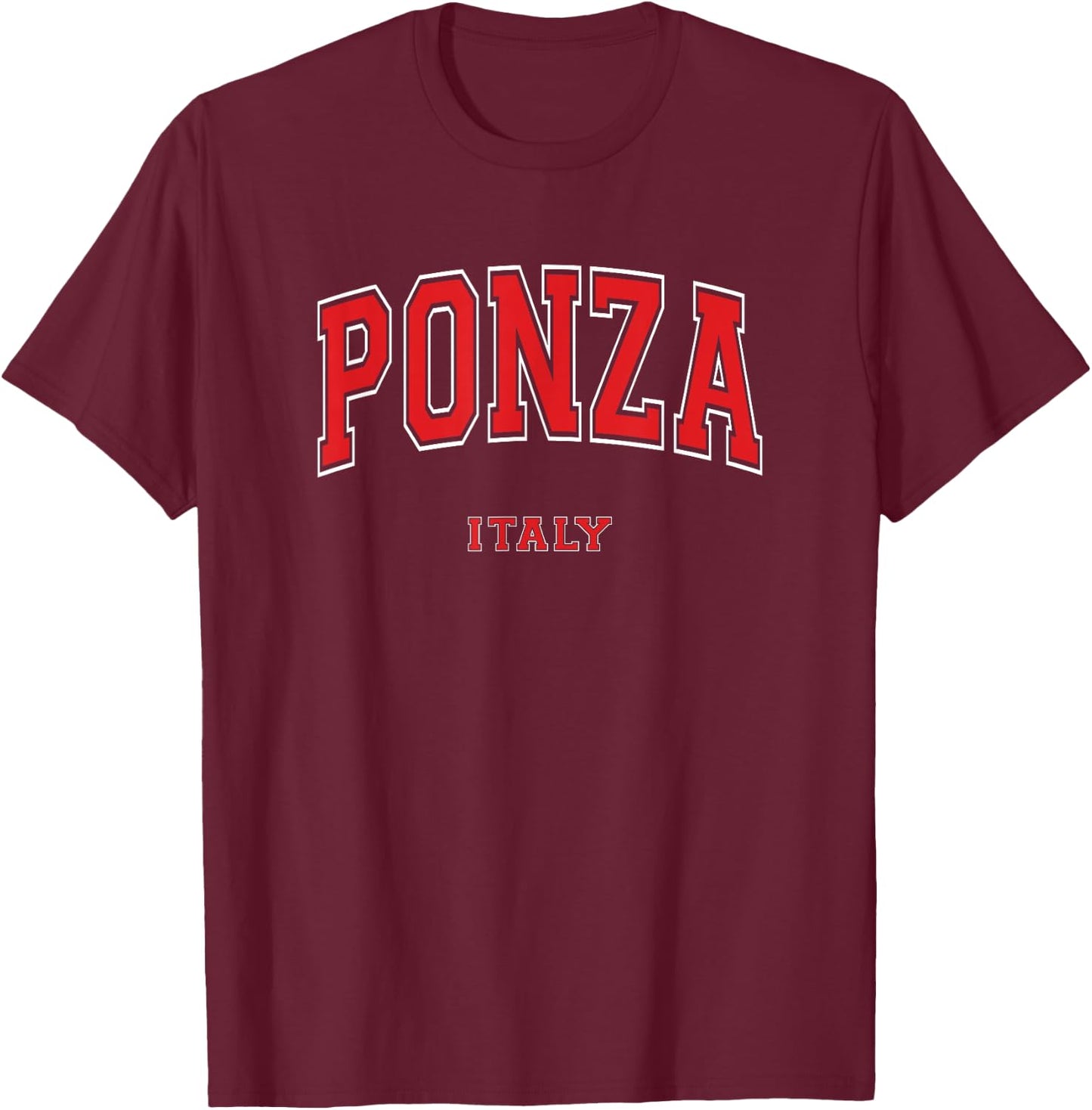 Ponza Italy City T-Shirt - T-Shirt | Maroon