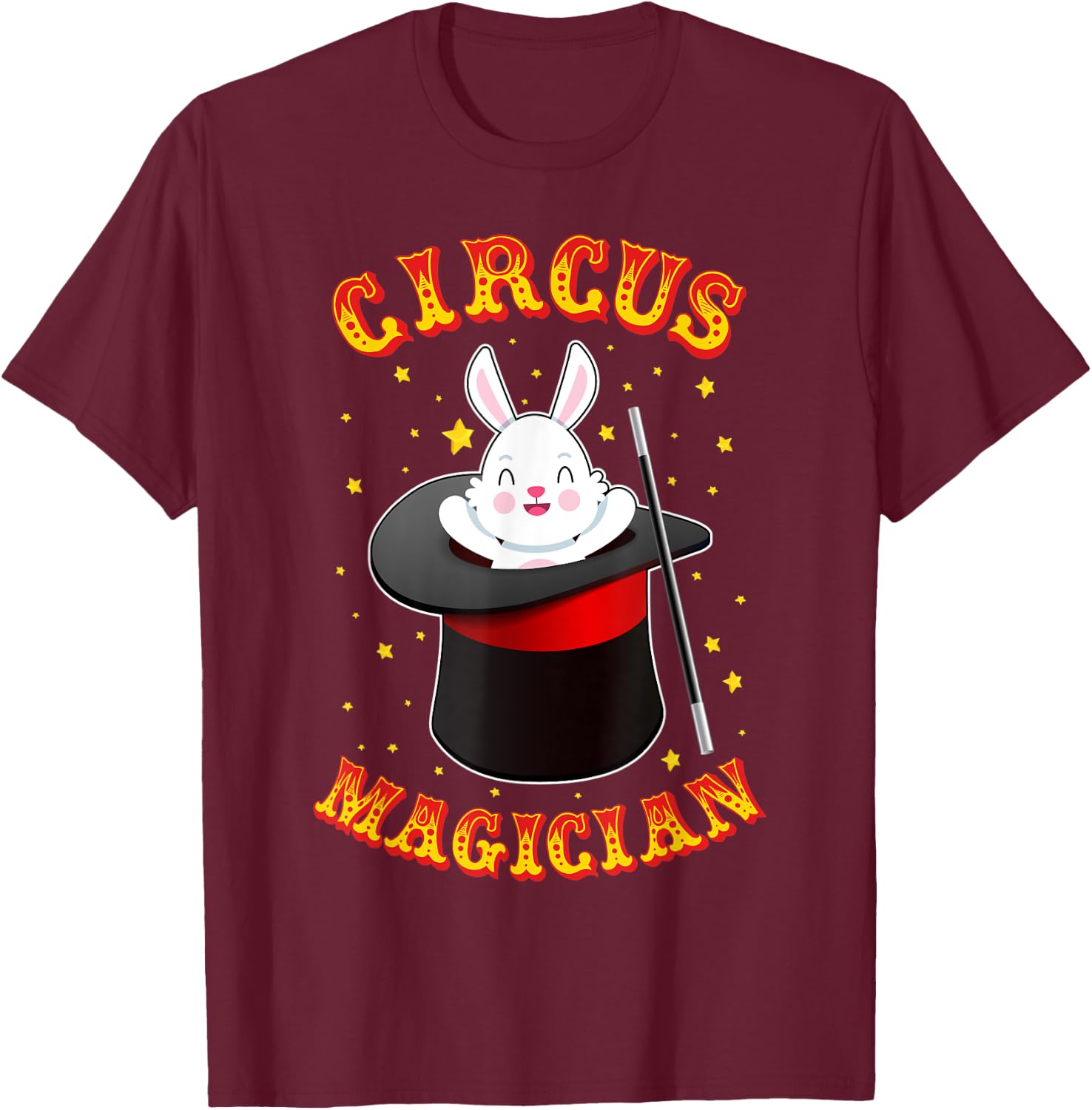 Circus Magician Costume - Circus Party Shirt - Circus T-Shirt - T-Shirt | Maroon