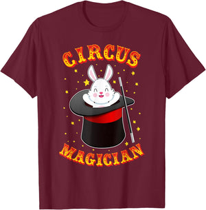 Circus Magician Costume - Circus Party Shirt - Circus T-Shirt - T-Shirt | Maroon