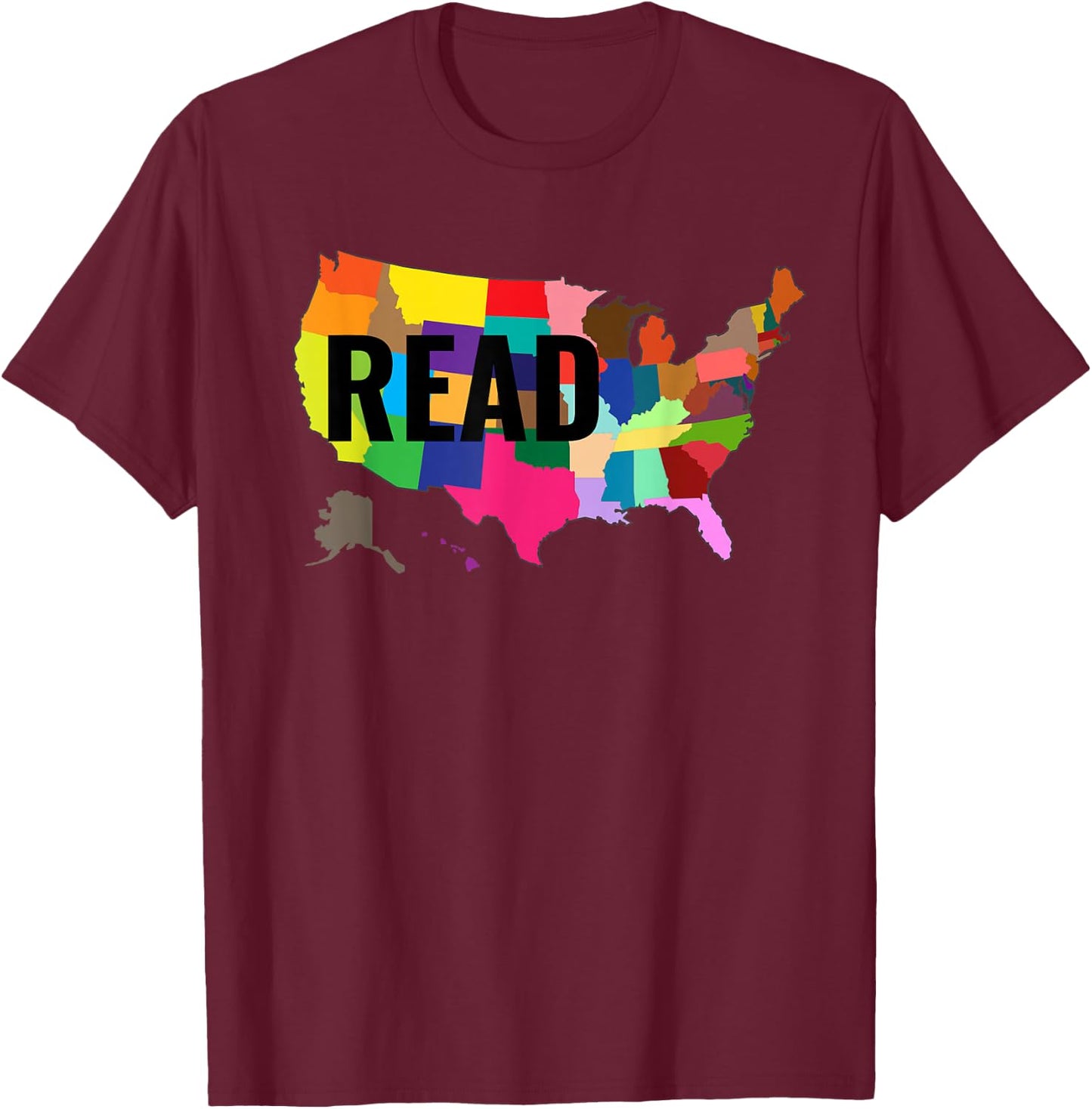 National Read America Shirt United States Read Books T-Shirt - T-Shirt | Maroon