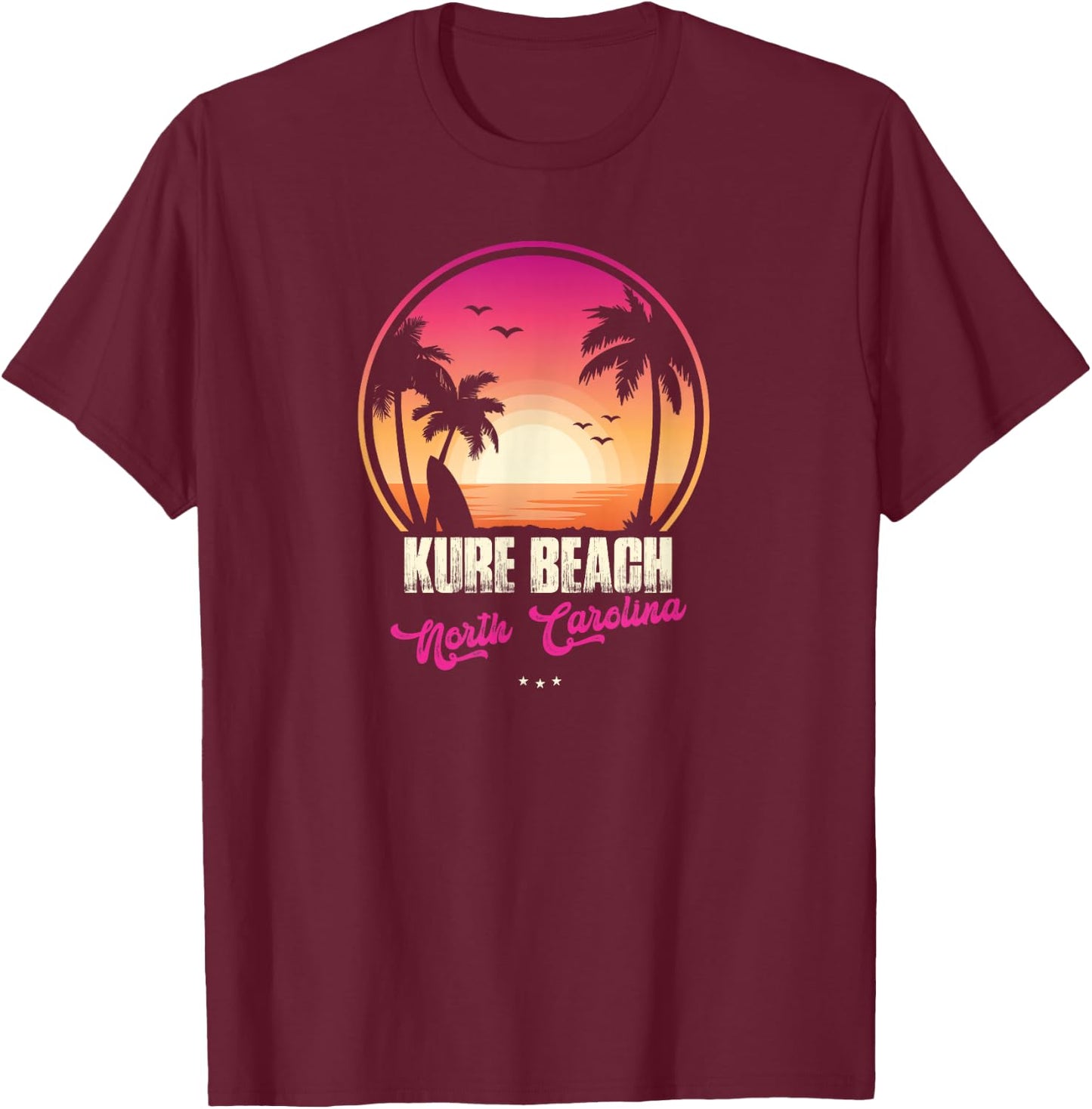 Kure Beach Souvenir - North Carolina Reminder T-Shirt - T-Shirt | Maroon