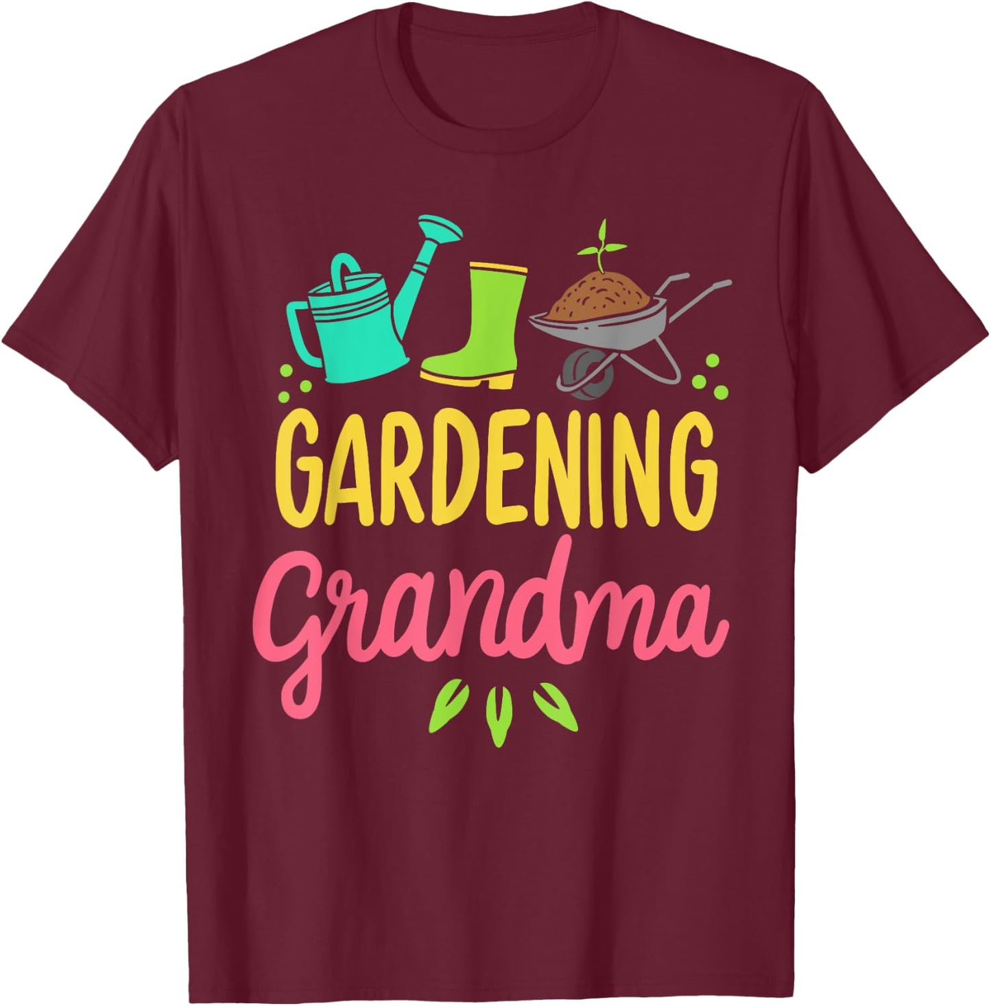 Cute Gardening Grandma Gift Funny Vegetable Garden Gardener T-Shirt - T-Shirt | Maroon