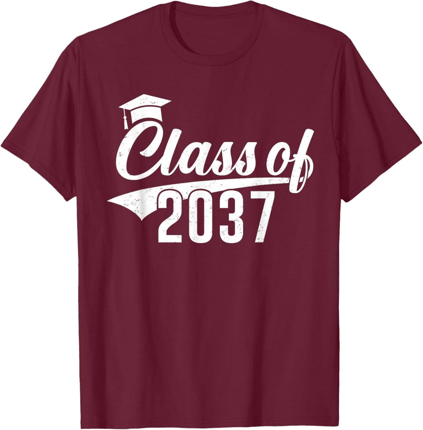Class of 2037 Grow With Me Kindergarten K-12 Class of 2037 T-Shirt - T-Shirt | Maroon