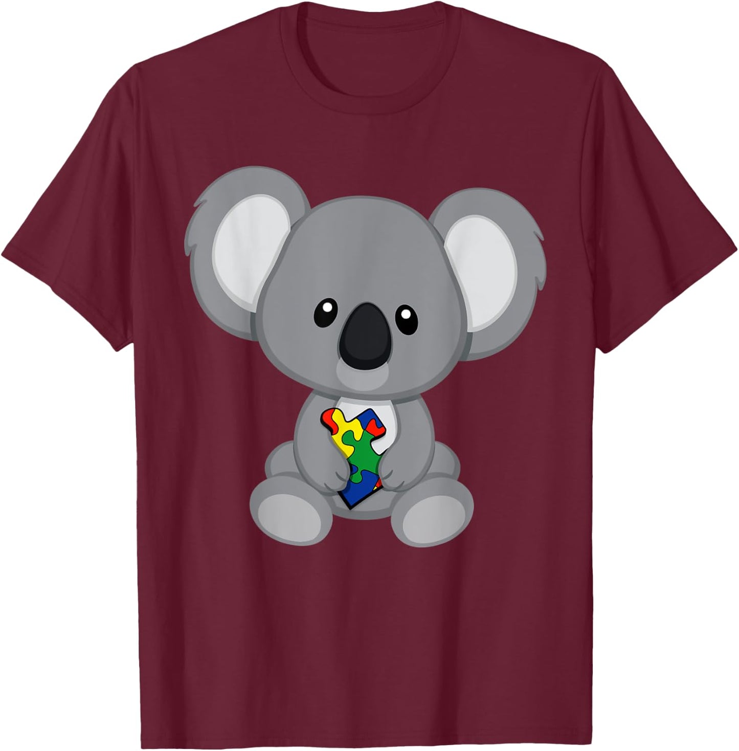 Koala Bear Autism Awareness T-Shirt - T-Shirt | Maroon