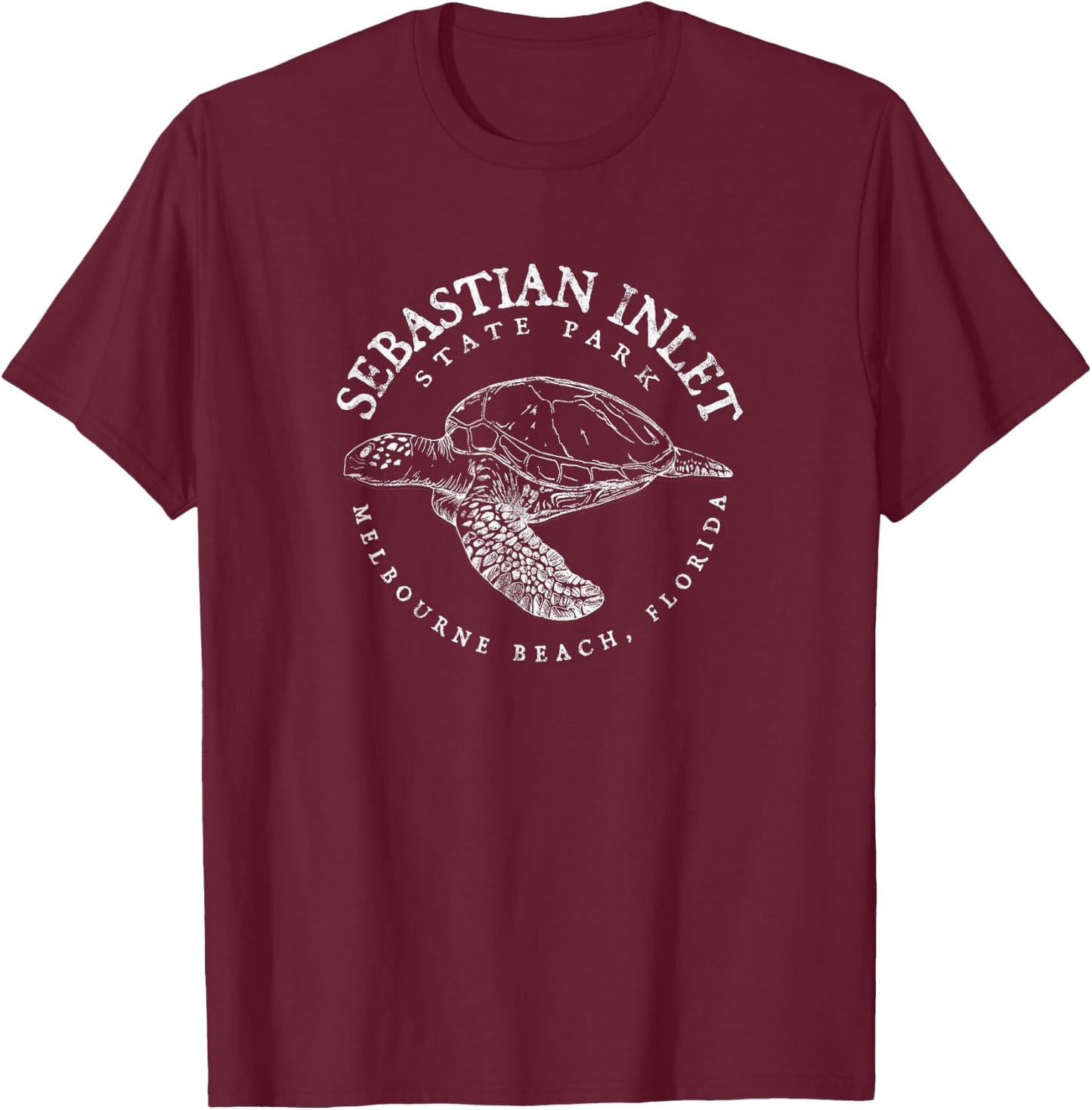 Sebastian Inlet State Park Florida Scuba Diving Turtle T-Shirt - T-Shirt | Maroon
