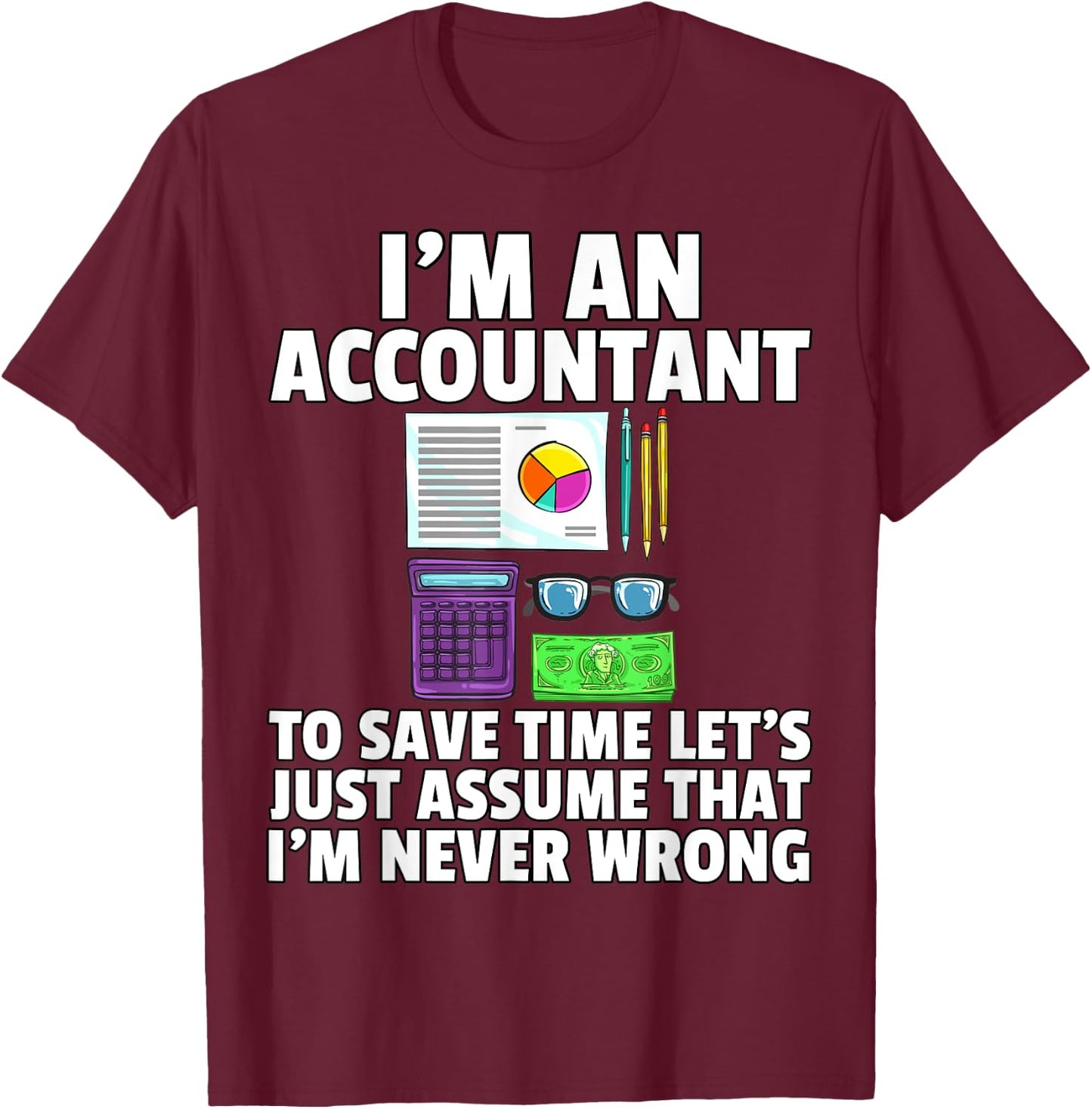 CPA Bookkeeping Gift Accountant Bookkeeper T-Shirt - T-Shirt | Maroon