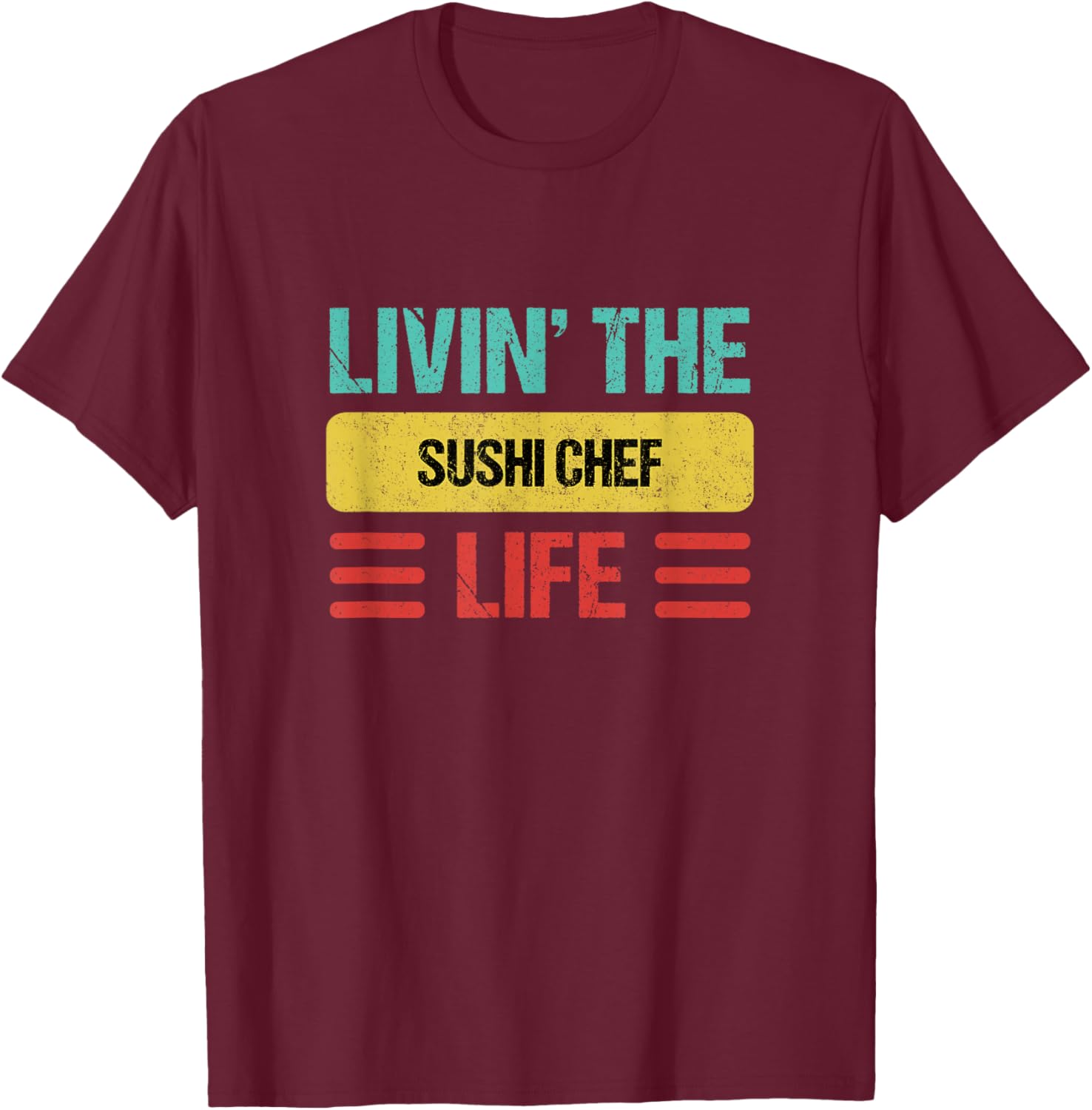 Sushi Chef T-Shirt - T-Shirt | Maroon