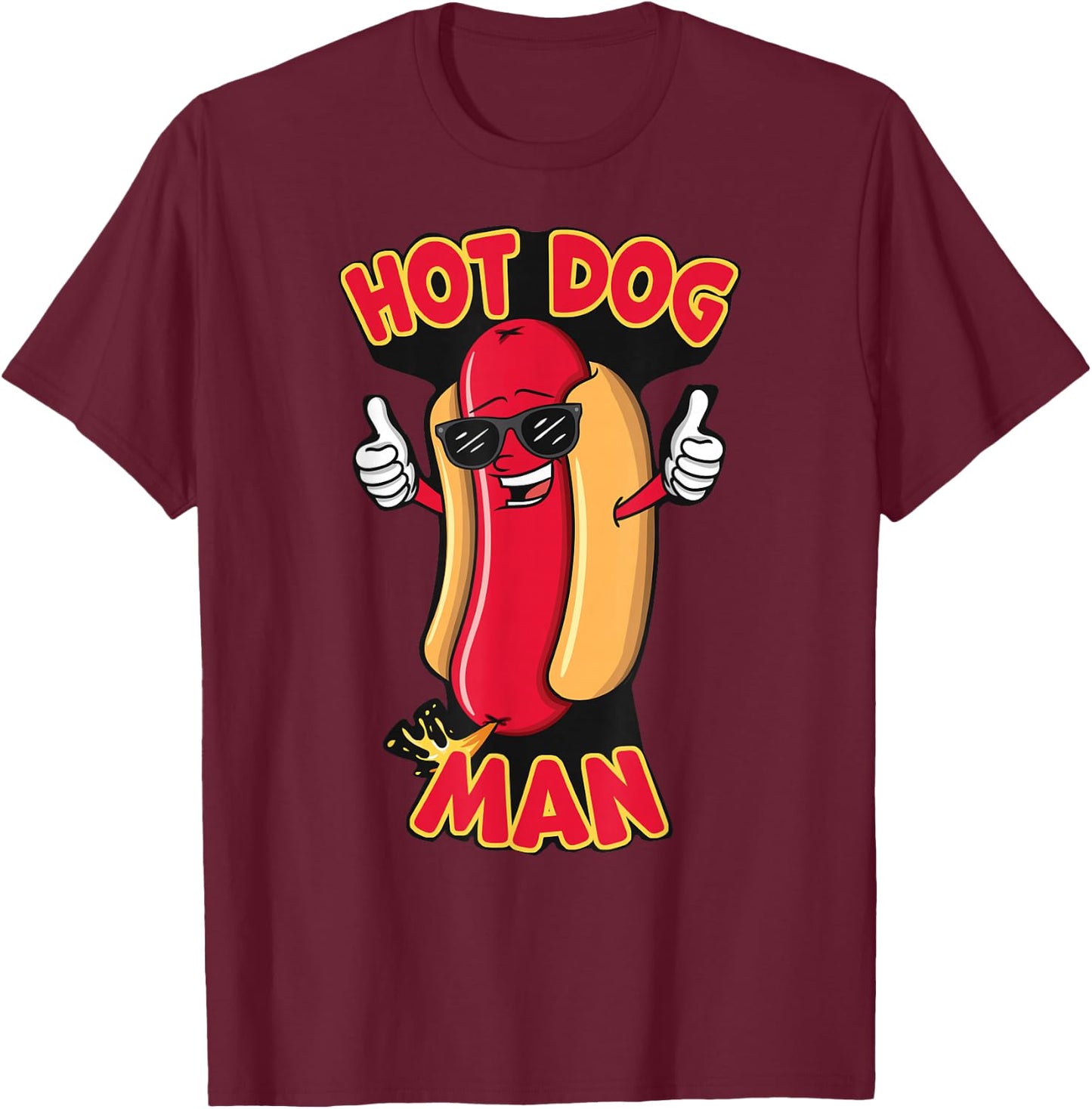 Funny Hot Dog Maker - Hot Dog Man T-Shirt - T-Shirt | Maroon