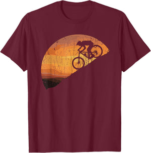 Mountain Bike Vintage MTB Downhill Cycling Biker T-Shirt - T-Shirt | Maroon