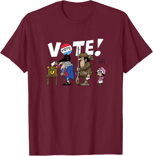 Ripple Junction x Schoolhouse Rock Voting Booth T-Shirt - T-Shirt | Maroon
