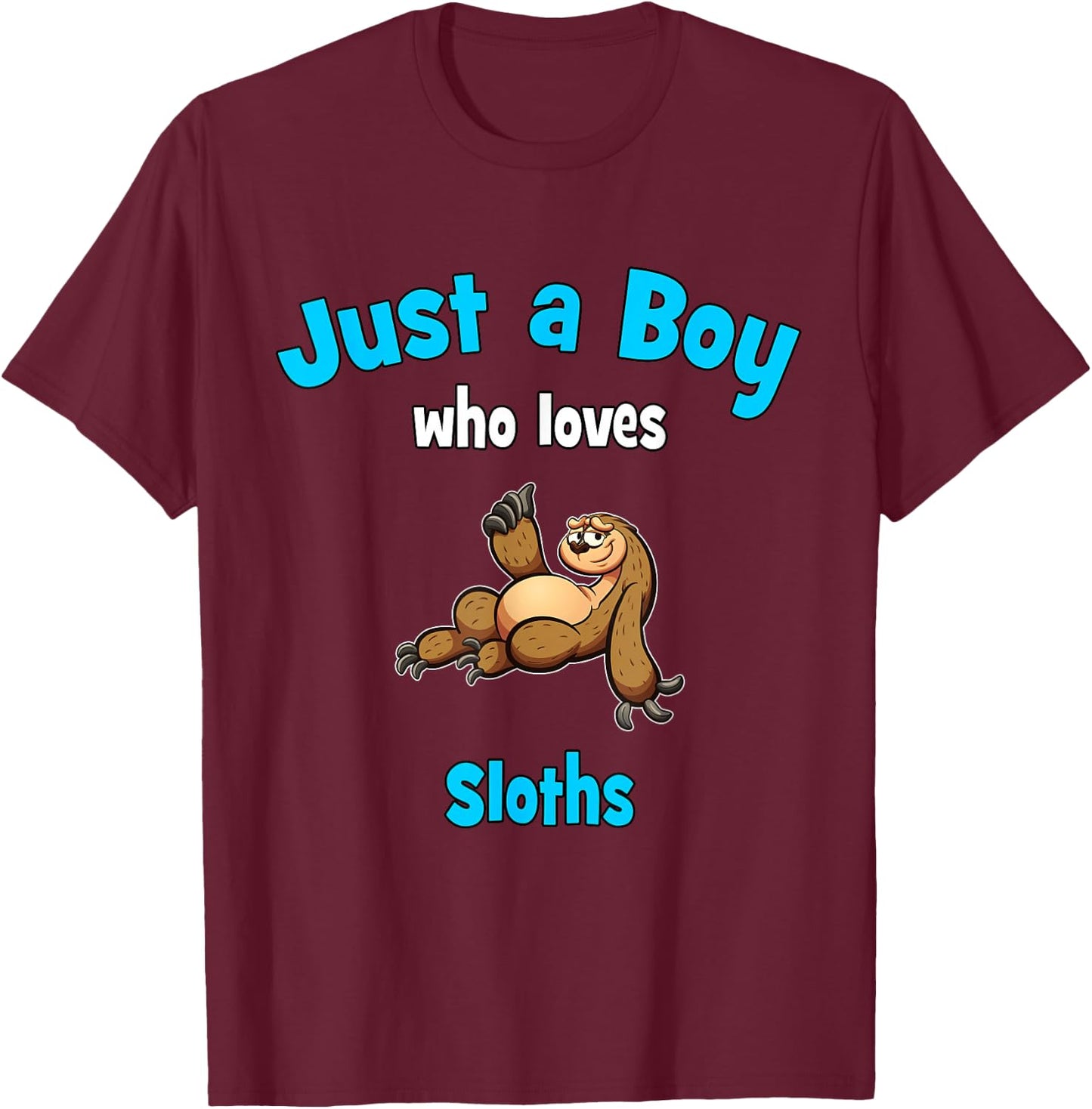 Sloth Shirt for Boys | Children's Sloth T-Shirt - T-Shirt | Maroon