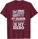 Kids My Grandpa is my Hero Police Officer Grandson T-Shirt - T-Shirt | Maroon
