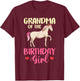 Grandma of the Birthday Girl Horse Equestrian Party Family T-Shirt - T-Shirt | Maroon
