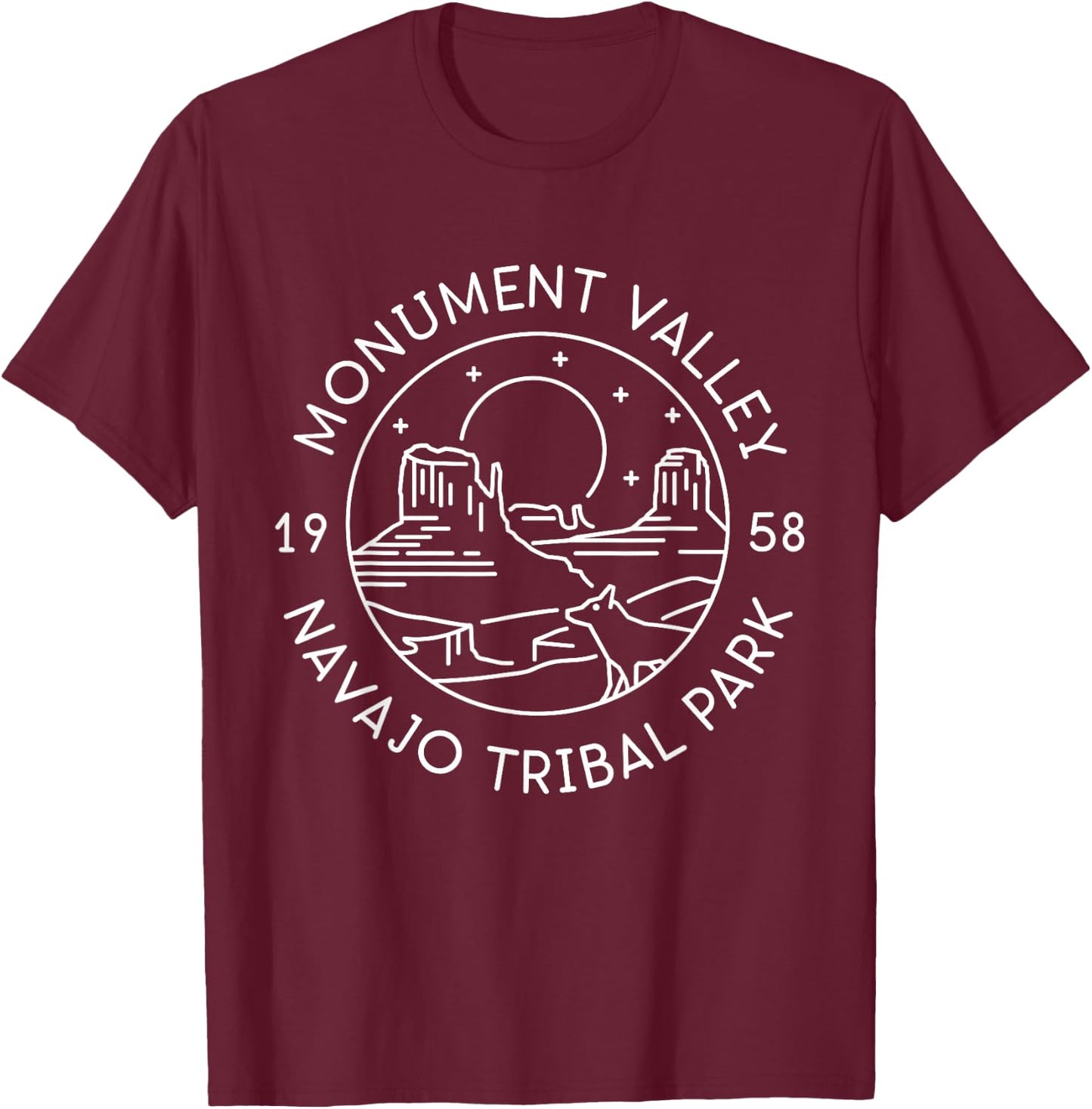 Monument Valley Navajo Tribal Park 1958 Arizona Utah T-Shirt - T-Shirt | Maroon