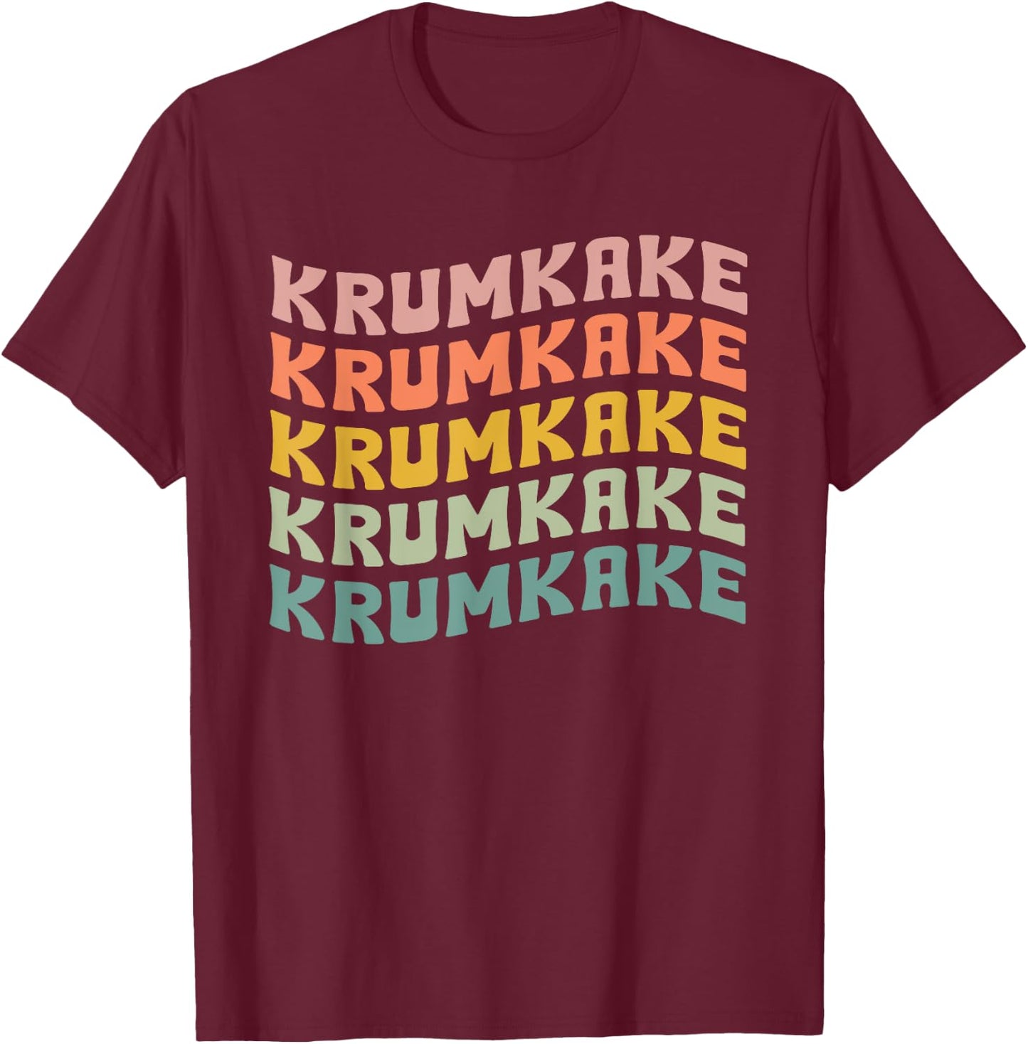 Krumkake Typeset Apparel Scandinavian Waffer Lovers T-Shirt - T-Shirt | Maroon