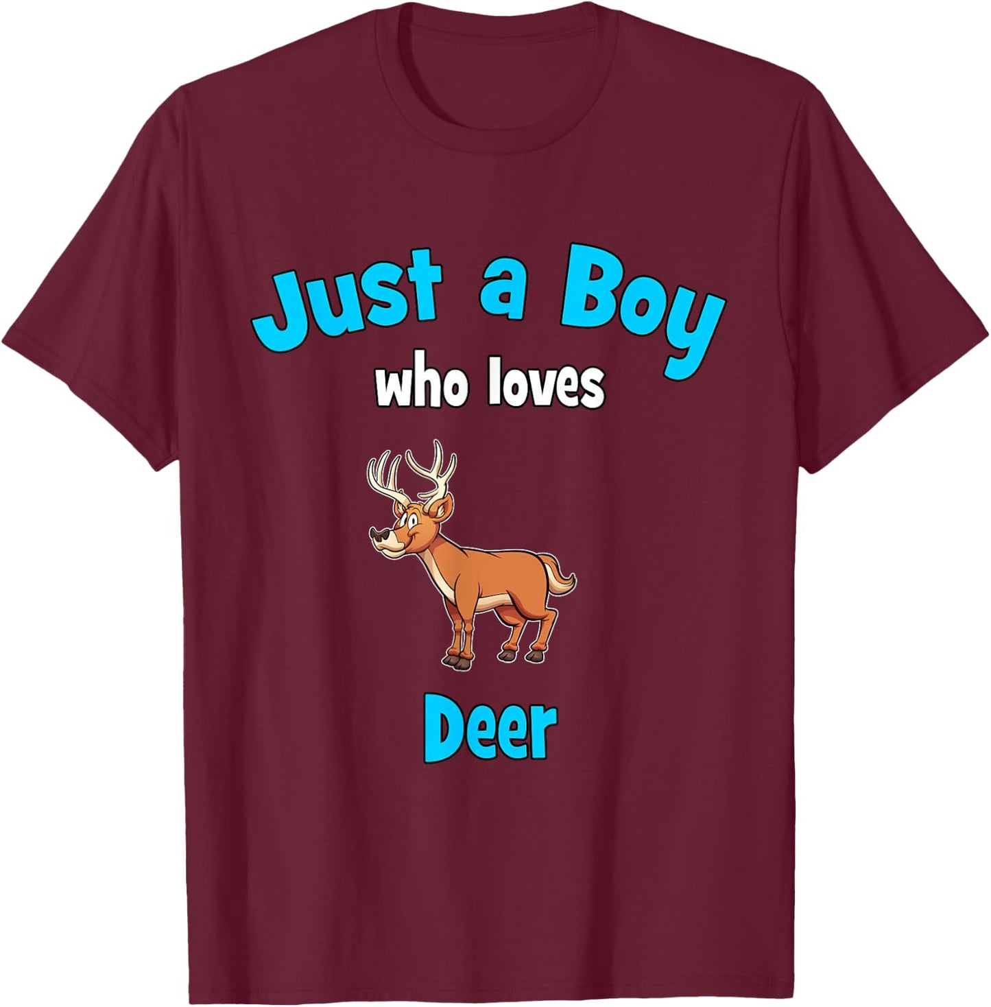 Stag Shirt for Boys | Children's Deer T-Shirt - T-Shirt | Maroon