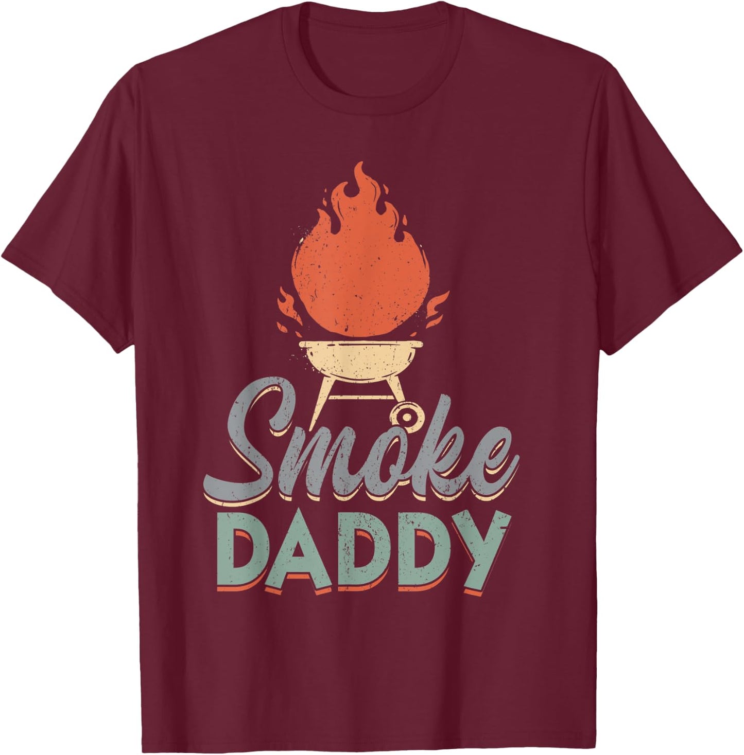 Smoke Daddy Dad BBQ Chef Grill Fathers Day T-Shirt - T-Shirt | Maroon