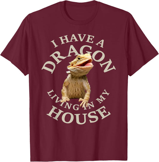 Bearded Dragon Design Youth Lizard Gift Clothing Pocket T-Shirt - T-Shirt | Maroon