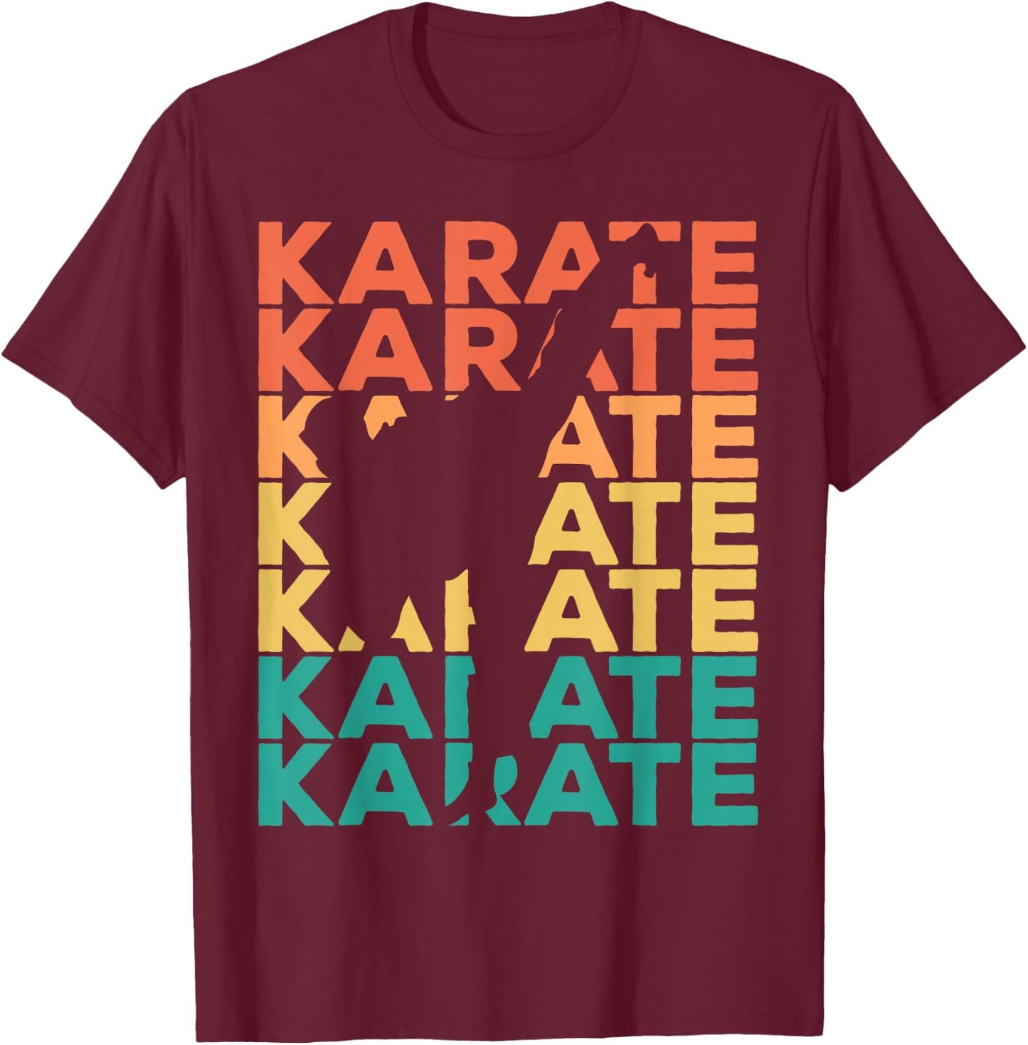 Retro Vintage Karate Gift Karateka Small T-Shirt - T-Shirt | Maroon