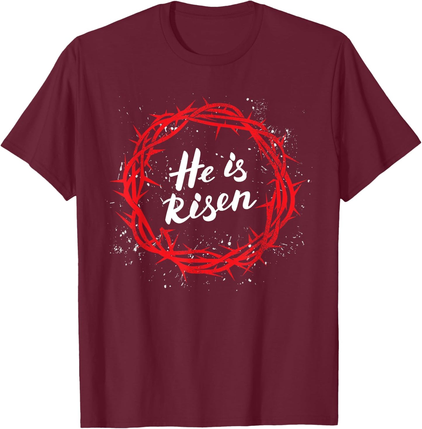 Christian Easter Bible For Believers Jesus He Is Risen T-Shirt - T-Shirt | Maroon