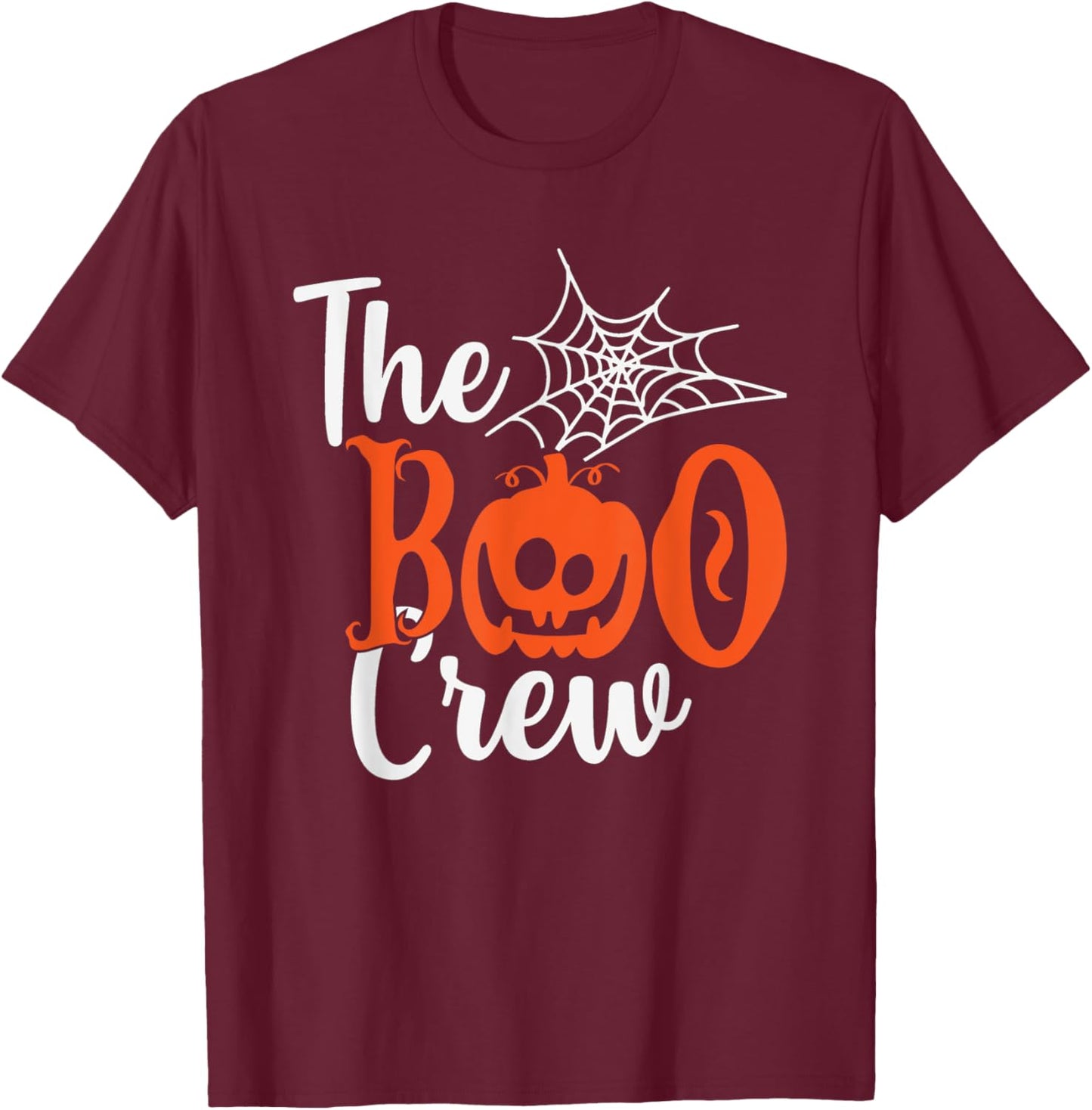 Halloween The Boo Crew - Spooky Pumpkin Fun Family Matching T-Shirt - T-Shirt | Maroon