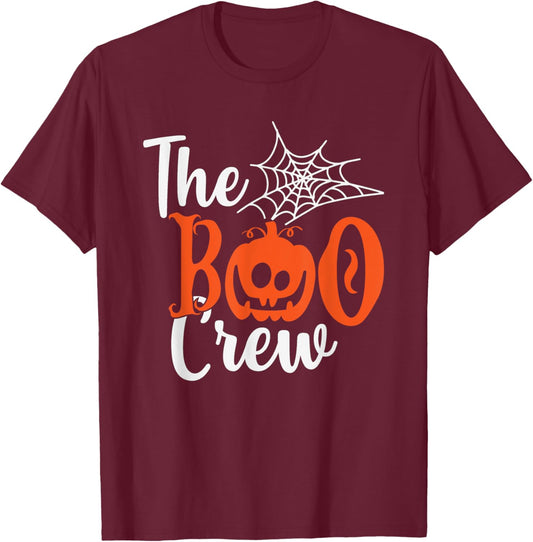 Halloween The Boo Crew - Spooky Pumpkin Fun Family Matching T-Shirt - T-Shirt | Maroon